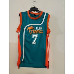 Coffee Black #7 Flint Tropics Semi Pro Basketball Movie Jersey Mens Medium